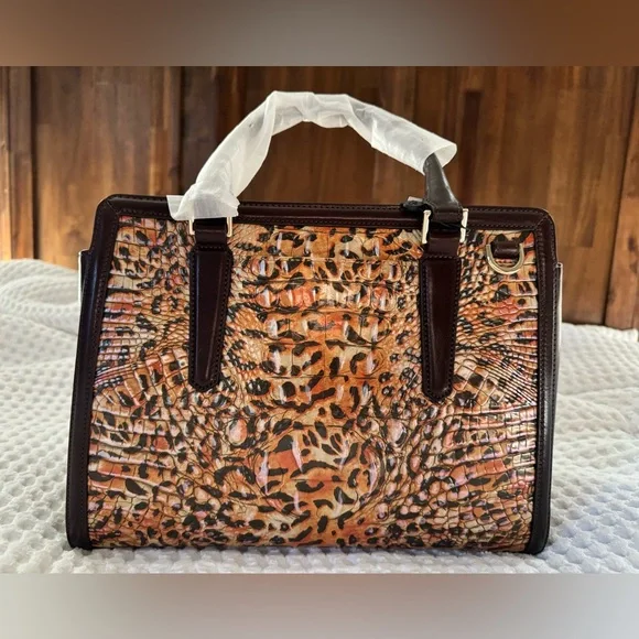 Brahmin Small Finley Leopard Cub Bergamot Bag